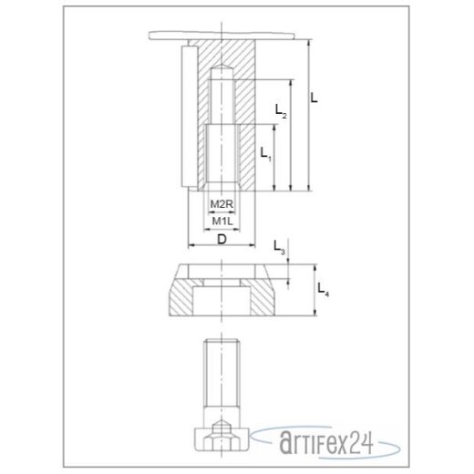 AKE Spanndeckel 30X24/M16 LH