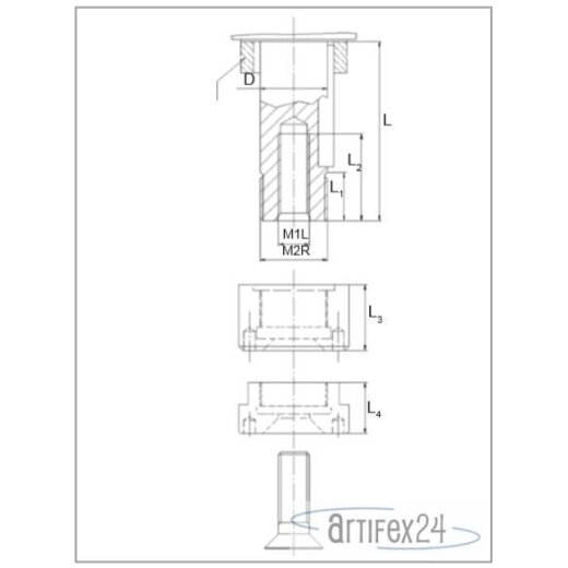 AKE Buchse für Ritzsägen und Zerspane 35X26,5/M16 LH - 10190987