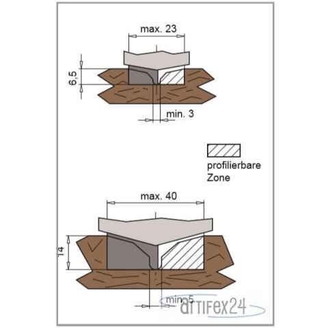 AKE Messerträger für HW-Profil 27X23/69 S12X40 Z1 HW R - 10003231