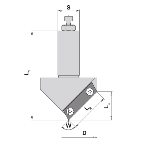AKE WP-Profilfräser 43X43/115 S20 Z1 45° HW R - 10110997