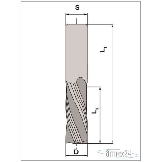 AKE 20mm carbide finishing cutter Z3 positiv 20x55/115mm S20mm left