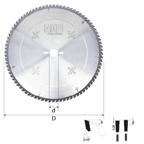 AKE 250mm Kreissägeblatt HW 250x3,30/2,80x30mm Z66...