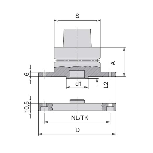 AKE Sägeblattaufnahme HSK-F 63 A40 für Homag mit Spanndeckel