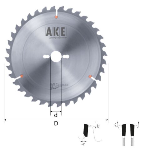 AKE 450mm HW Kapp-Kreissägeblatt Querschnitt...