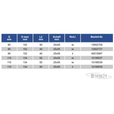 FRS FAS WP 110X50/134 S25X55 Z2 HW R