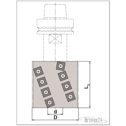 AKE Spiralmesserkopf WP 80X80X30 Z2 HW R - 40012334
