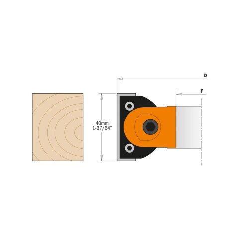 CMT Bohrungs - Schwenkmesserkopf verstellbar mit 7,5° Raster - D 120mm I 40mm B 30mm