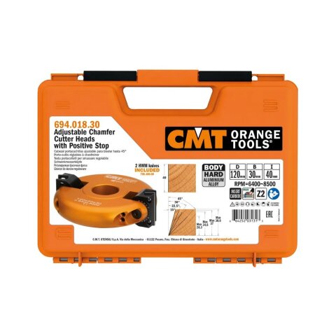 CMT Bohrungs - Schwenkmesserkopf verstellbar mit 7,5° Raster - D 145mm I 40mm B 50mm