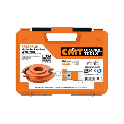 CMT Multi-Radienfräser bis R10 mm R = 5/10; D = 113 mm; B = 30 mm