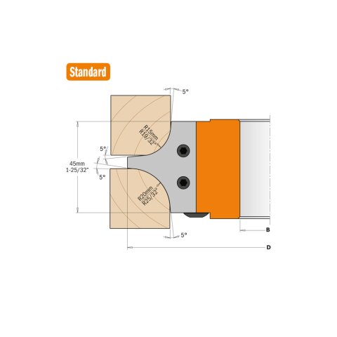 CMT Multi-Radienfräser, bis R20 mm - D = 132 mm; B =...