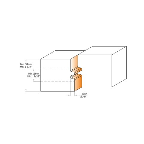 CMT HW Bohrungs - Trapezverleimfräser D 120mm B 40mm L 40mm - C694.009.40
