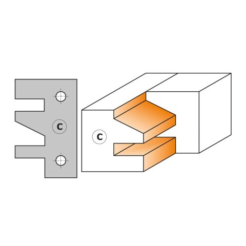 CMT 2 in 1 HW Profil- und Konterprofilmesserkopf Set D 120mm B 30mm I 40mm