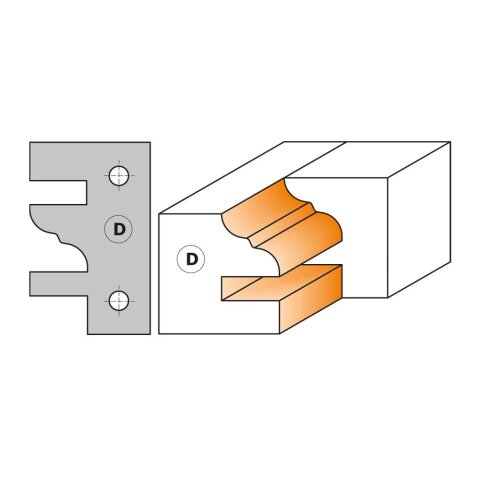 CMT 2 in 1 HW Profil- und Konterprofilmesserkopf Set D 120mm B 30mm I 40mm