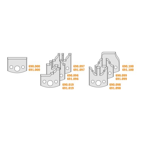 CMT Universal Sicherheits-Profilmesserkopf Set mit 7-Profilmesser D 100mm I 40mm B 30mm - C693.013.01