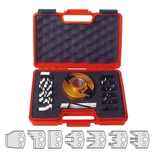 CMT Universal Sicherheits-Profilmesserkopf Set mit 7-Profilmesser D 100mm I 40mm B 35mm - C693.013.02