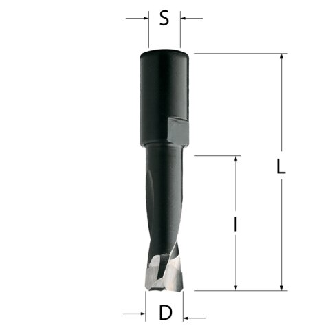 CMT HW Fräser für Festool®-Domino®- D = 5 mm; I = 20 mm; L = 49 mm; S = M6X0,75 mm