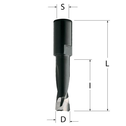 CMT HW Fräser für Festool®-Domino®- D = 6 mm; I = 28 mm; L = 49 mm; S = M6X0,75 mm - C380.060.11