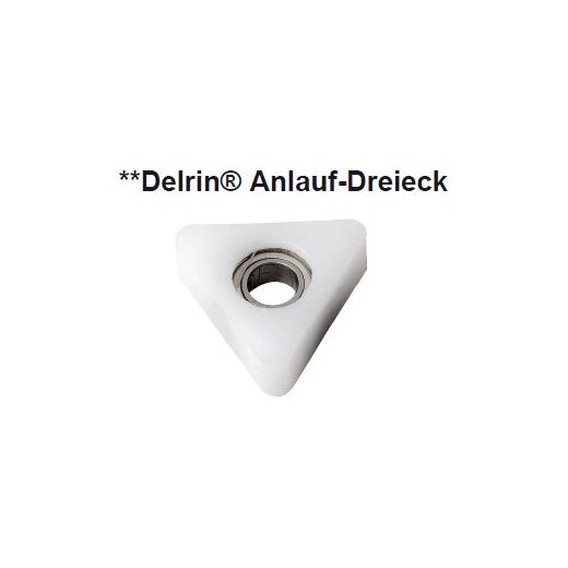CMT Delrin®** Kugellager-Anlauf-Dreieck - D = 12,7 mm; B = 4,76 mm; Dicke = 5,8 mm