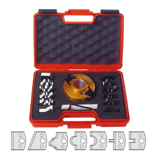 CMT Universal Sicherheits-Profilmesserkopf Set mit 7 Profilmesser D 100mm I 40mm B 35mm - C693.013.05