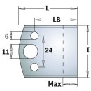 CMT HSS Profilmesser (Paar) 50 mm, blank