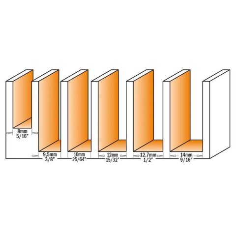 CMT WPL Nutfräser - D = 10 mm; I = 30 mm; L = 70 mm; S = 8 mm