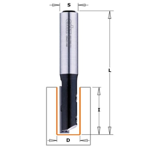 CMT WPL Nutfräser - D = 12 mm; I = 50 mm; L = 103 mm; S = 12 mm - C652.121.11