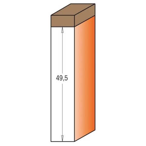 CMT WPL Nutfräser mit Schaft-Anlaufring - D = 19 mm; I = 49,5 mm; L = 100 mm; S = 12 mm - C652.690.11B