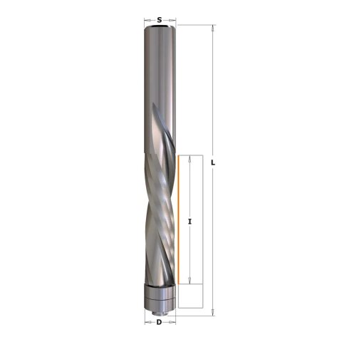 CMT VHW Bündigfräser mit Doppelkugellager negativ D 12,7mm I 50,8mm L 114mm S 12mm