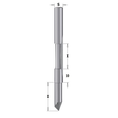 CMT VHW Kopier-Bündigfräser mit Führung D 6mm I 18+18mm L 70mm Z 1+1 S 6mm - C716.061.11