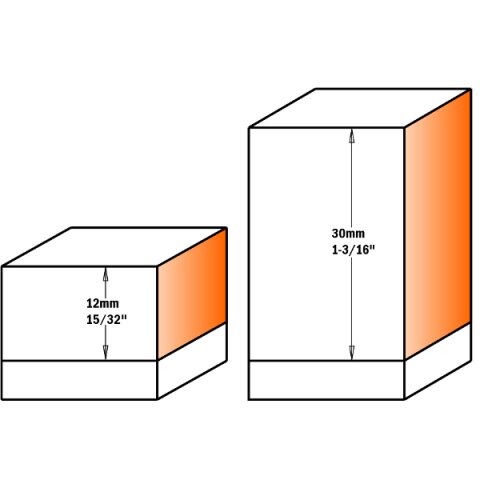 CMT WPL Bündigfräser - D = 19 mm; I = 12 mm; L = 56 mm; S = 6 mm