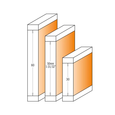 CMT HW Wendeplatten Bündig- und Kopierfräser D 19mm I 30mm L 90mm S 8mm