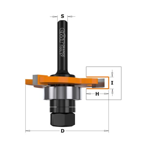 CMT 6mm HW Scheibennutfräser I=6mm D=47,6mm P=4,45mm B=8mm Schaft 8mm