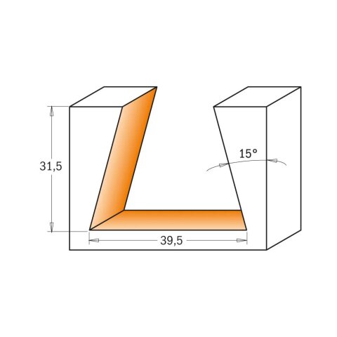 CMT HW 15° WP - Zinkenfräser für Arunda™-System Z2 D 39,5; I 31,5 mm; M12x1