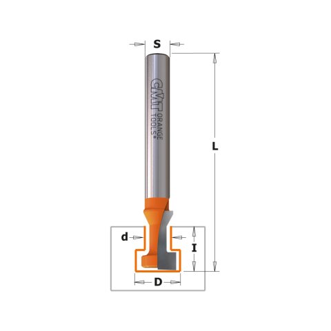 CMT HW Schlüsselloch- / T-Nutfräser - D = 9,5 mm; d = 4,8 mm; I = 11 mm; S = 6 mm - C750.001.11