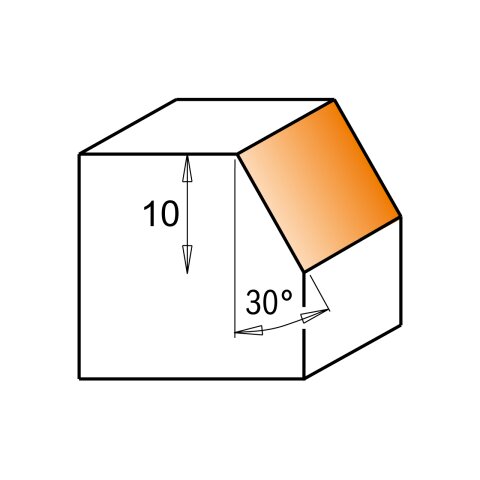 CMT HW Wendeplatten 30° Fasefräser mit Anlaufring D = 28 mm; I = 10 mm; S = 8 mm - C659.030.11