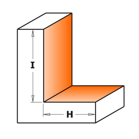 CMT HW Wendeplatten Falzfräser mit Anlaufring - H 9,5 mm  D 34,9 mm; I 12 mm; L 53 mm; S 8 mm