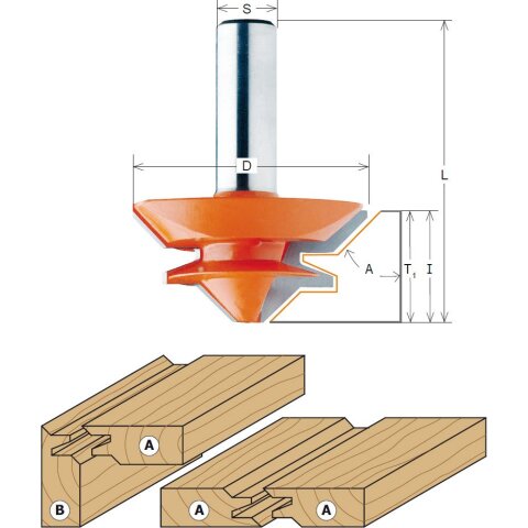 CMT HW Gehrungs- Verleimfr&auml;ser 45&deg; - T = 9,5 mm...