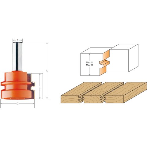 CMT HW Profil-Verleimfräser - I = 32 mm; D = 44,4...