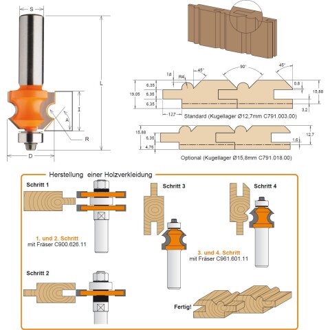 CMT HW Spezialfr&auml;ser f&uuml;r Holzverkleidungen - D...