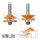 CMT HW Konter- und Profilfräser-Set (2 teilig) - D = 44,4 mm; T = 18 mm / 22 mm; S = 8 mm - C991.001.11