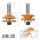 CMT HW Konter- und Profilfräser-Set (2 teilig) - D = 44,4 mm; T = 18 mm / 22 mm; S = 12 mm - C991.502.11