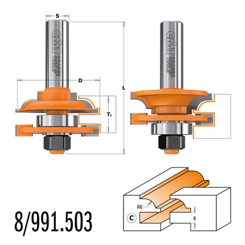 CMT HW Konter- und Profilfr&auml;ser-Set (2 teilig) - D =...