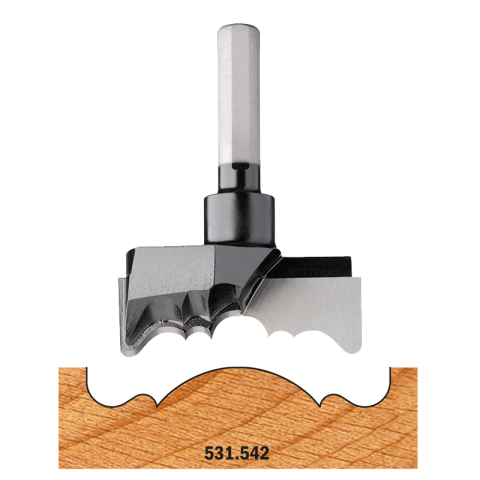 CMT HW Rosettenbohrer - D = 54 mm; L = 71,3 mm; S = 9,5 mm