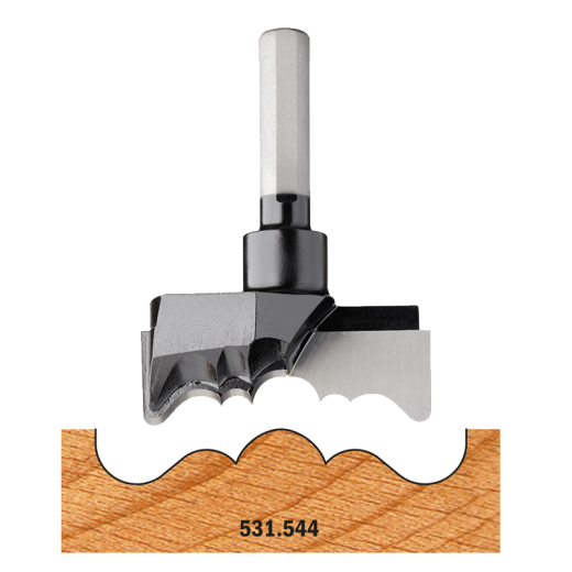 CMT HW Rosettenbohrer - D = 54 mm; L = 72,3 mm; S = 9,5 mm