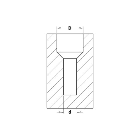 CMT Bohrer mit 45°-Senker - d = 4 mm; D = 12 mm; S = 8 mm - C521.412.11A