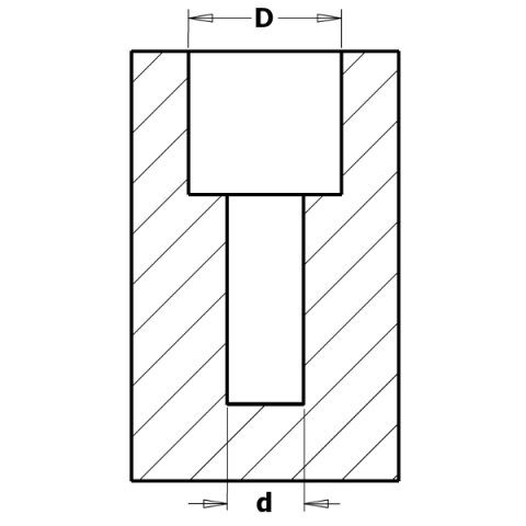 CMT Bohrer mit 90°-Senker - d = 4 mm; D = 12 mm; D2 = 10 mm; S = 10 mm