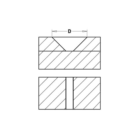 CMT 45°-Senker mit Zylinderschaft - D = 19,5 mm; I = 9 mm; L = 70 mm; S = 10x48 mm