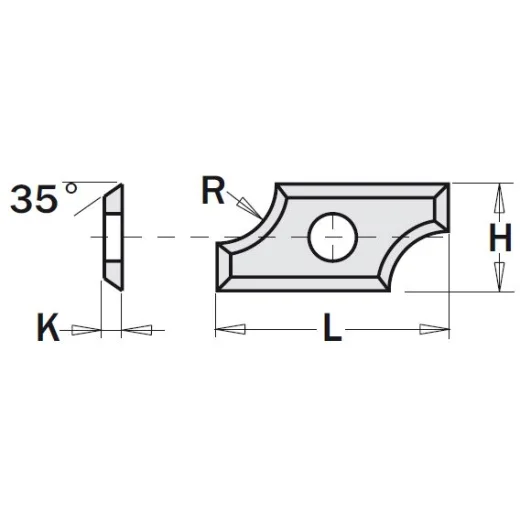 CMT Wendeplatte - Abmessung = 19,5 x 9 x 1,5; R = 3 mm;...