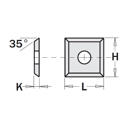 CMT Wendeplatte - Abmessung = 12 x 12 x 1,5; Winkel = 35°