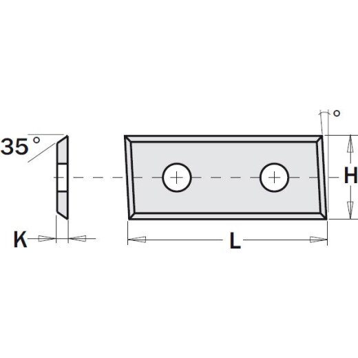 CMT Wendeplatte - Abmessung = 28,3 x 12 x 1,5; Winkel = 35°